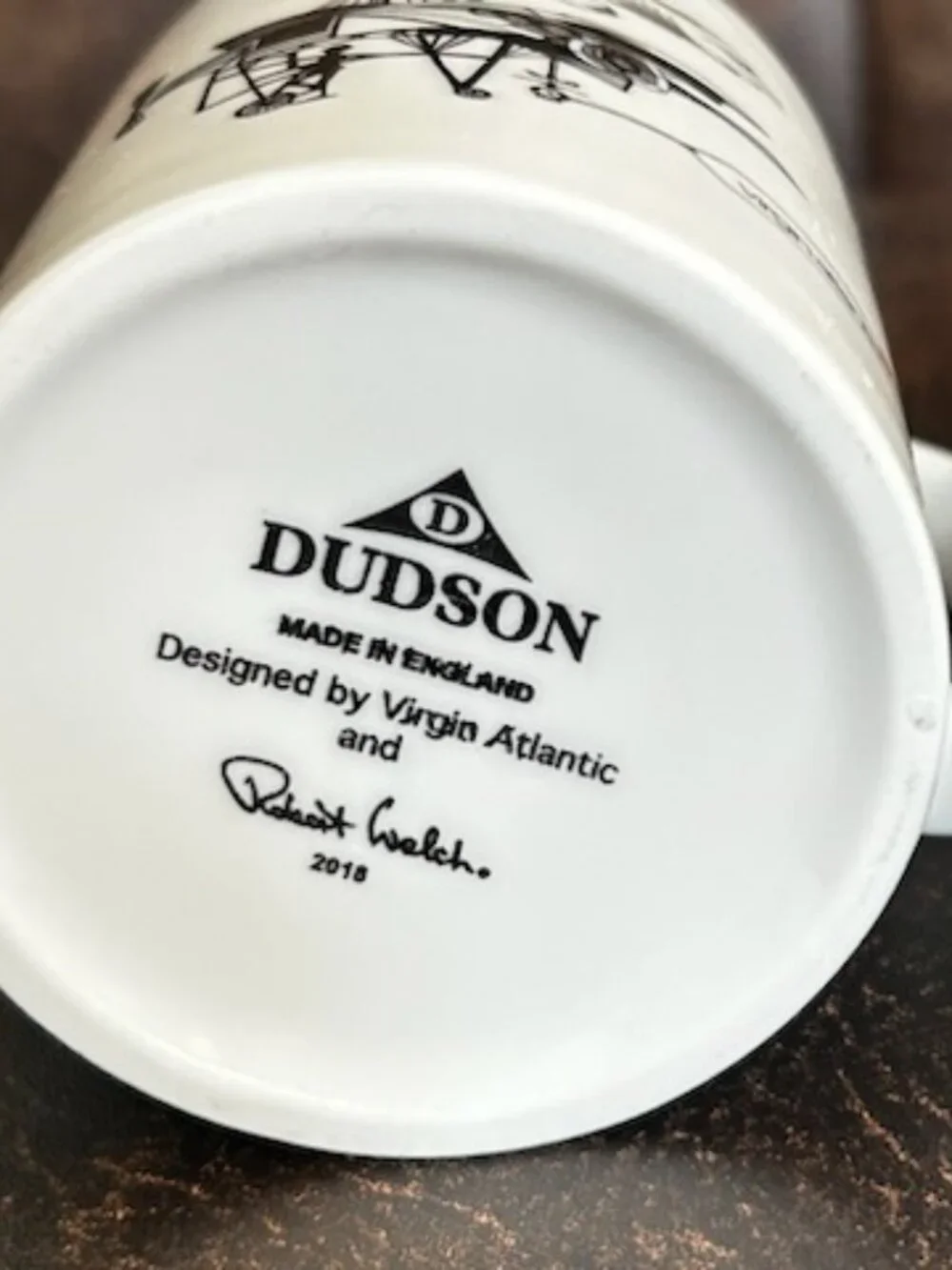 2 Rare Vintage Dudson Limited Edition Virgin Atlantic Mugs by Robert Welch